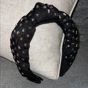 Lele Sadoughi Black and Gold Star Headband